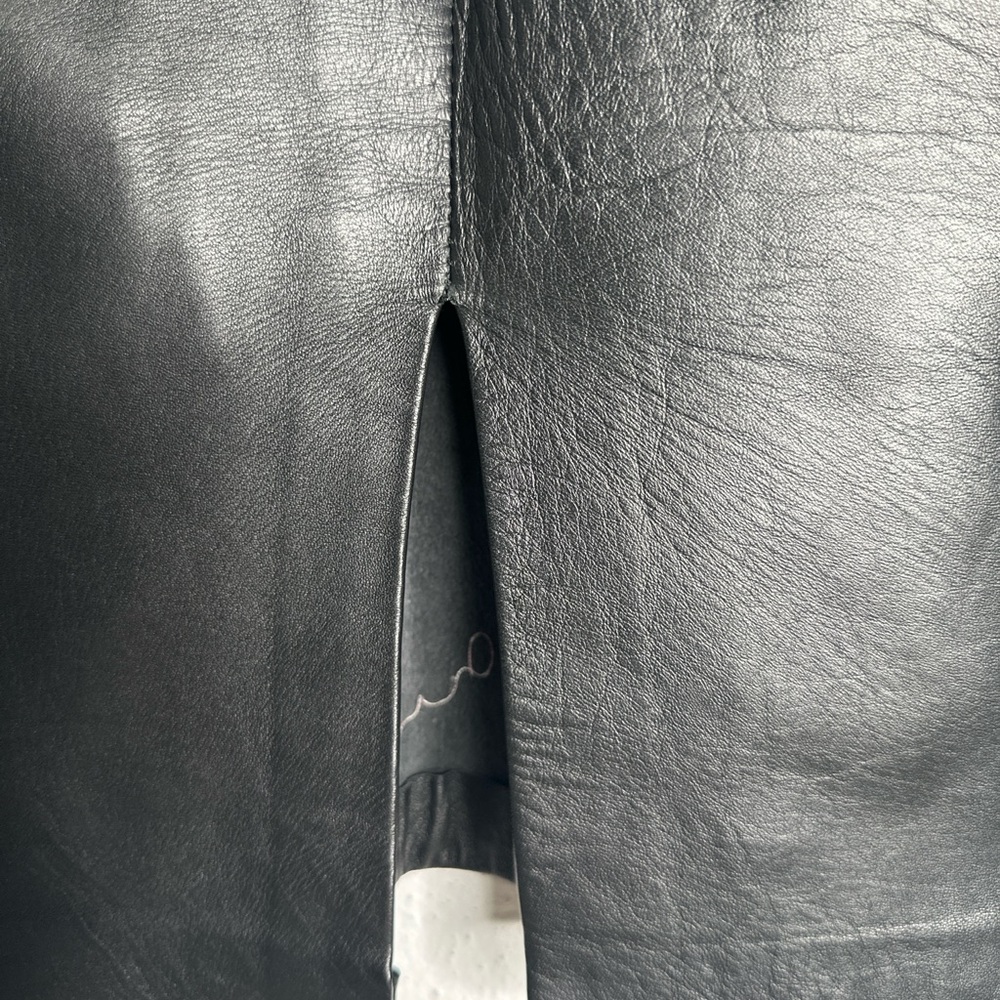 Chic Black genuine Leather Pencil Skirt size M/L Great condition - Picture 4 of 9